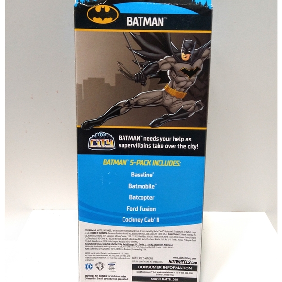 Hot Wheels 'Batman' 5 Car Collectible Set (#2) 1:64 Scale *NIB* - Picture 5 of 5
